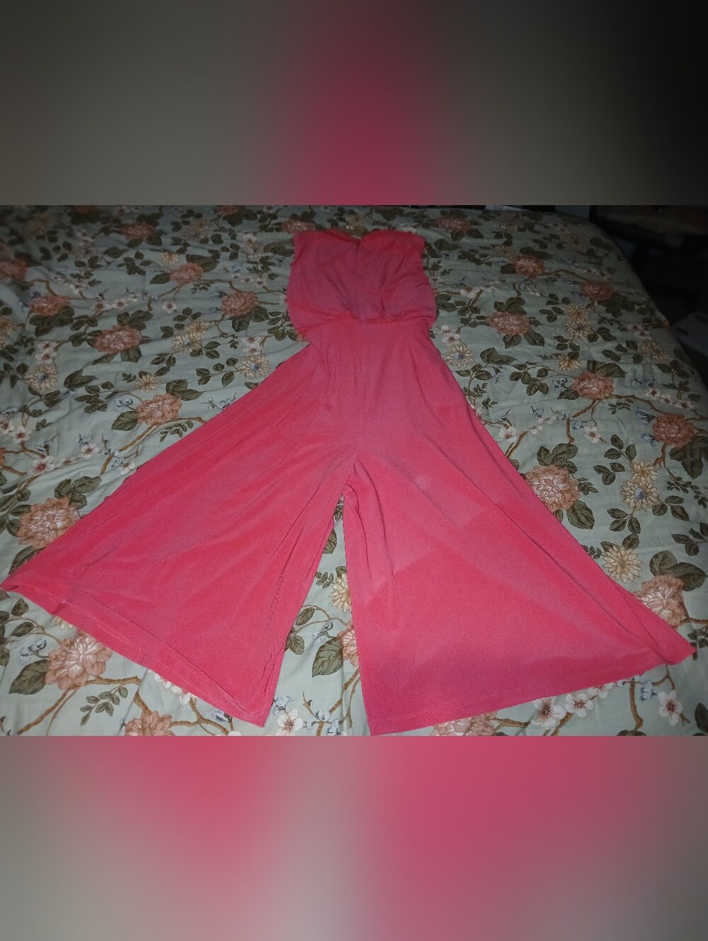 Harper Rose Coral Sleeveless Wide Leg Cropped Jumpsuit Size 14 - Picture 7 of 7
